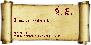Ürmösi Róbert névjegykártya
