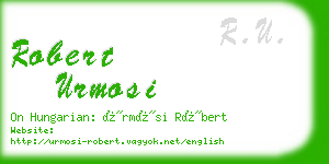 robert urmosi business card